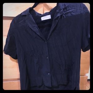 Everlane Silk Short Sleeve Notch Shirt